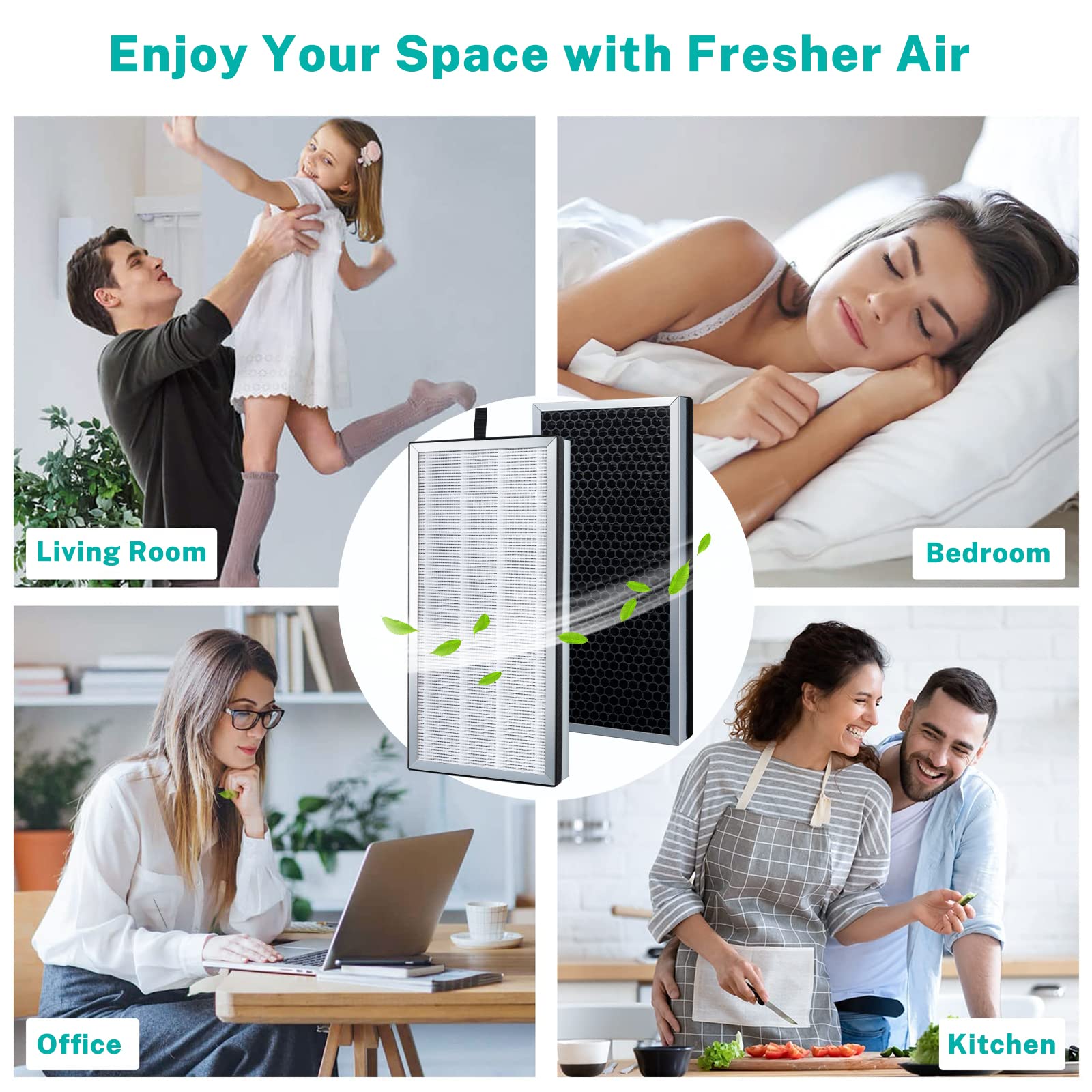 Brightify Replacement Filter Fits MA-40 Air Filter,Compatible with Medify MA-40 Air Purifier Replacement Filter for MA-40W MA-40B,3-in-1 Filter with Pre-filter, H13 HEPA, and Activated Carbon|2-Pack