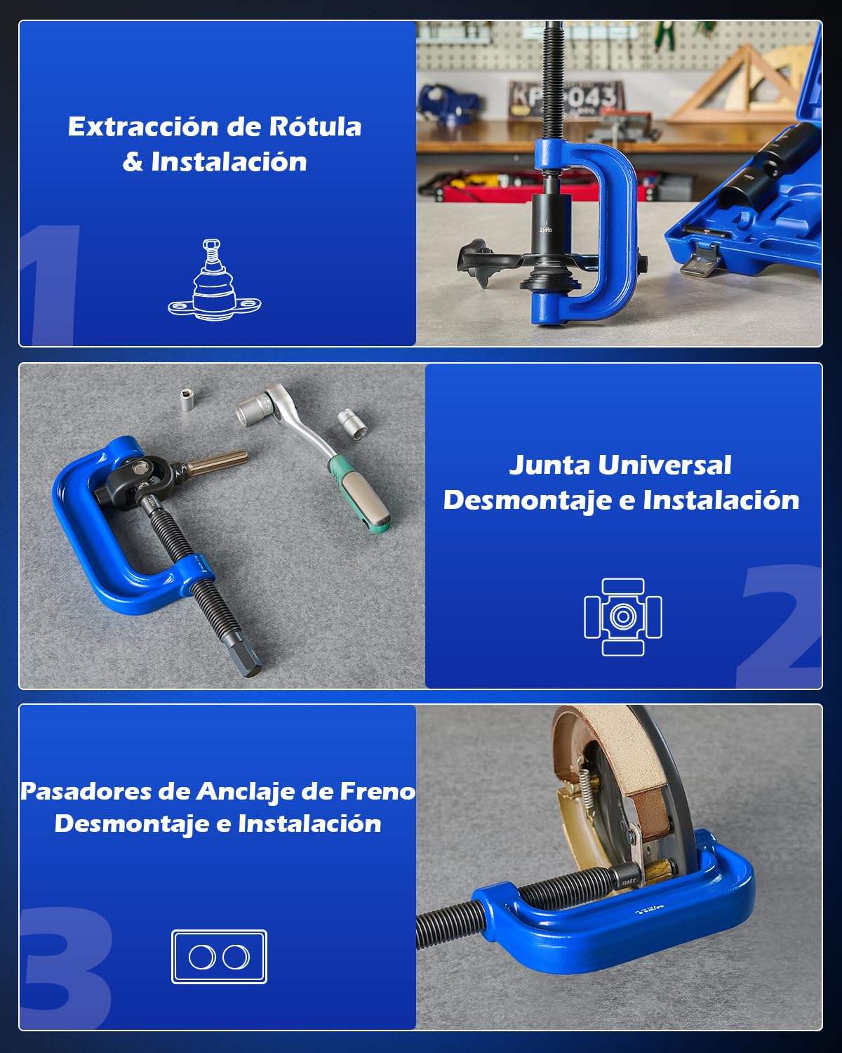 Orion Motor Tech 21 Piezas Master Ball Joint Press | Herramienta de Extracción de Rótula Superior e Inferior | Juego de Herramientas Mecánicas Automotrices