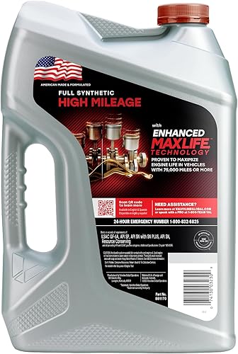 Miniatura 149 de Valvoline - Aceite de motor de mezcla sintética SAE 10W-30 de alto millaje, con MaxLife Technology, 5 cuartos de galón