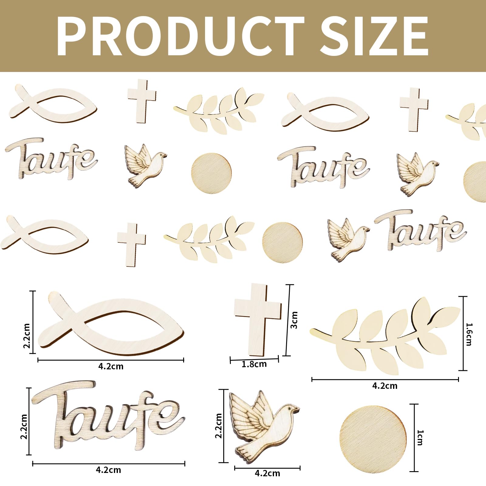Lithyc 100 Pezzi Decorazioni Per Battesimo, Decorazioni Per Comunione, Coriandoli In Legno, Decorazioni Per La Tavola, Decorazioni Per Baby Shower, Decorazioni Per Battesimo Per Bambine