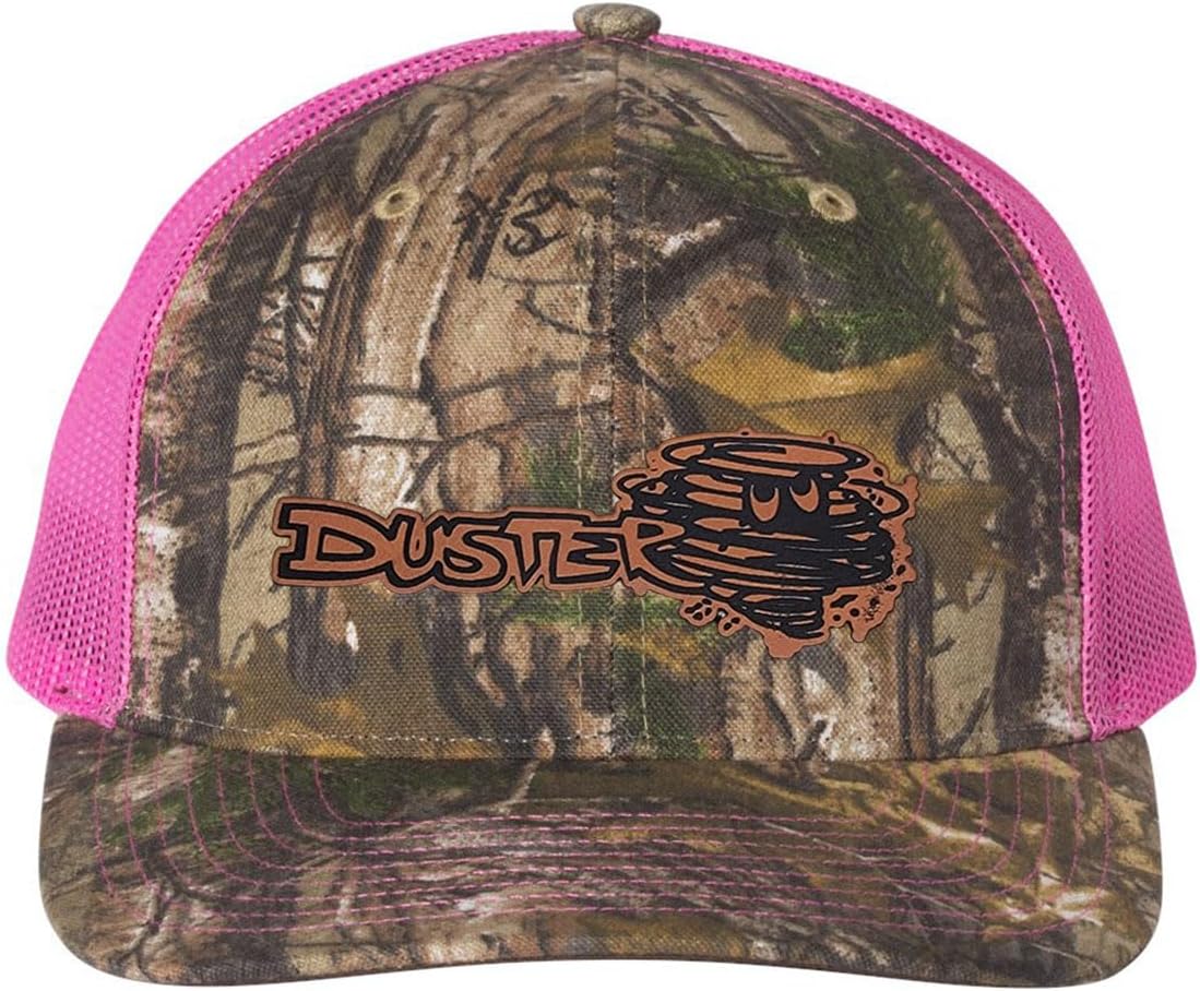 Plymouth Duster Twister Logo Laser Engraved Leather Patch Richardson 112 Snapback Trucker Hat Cap