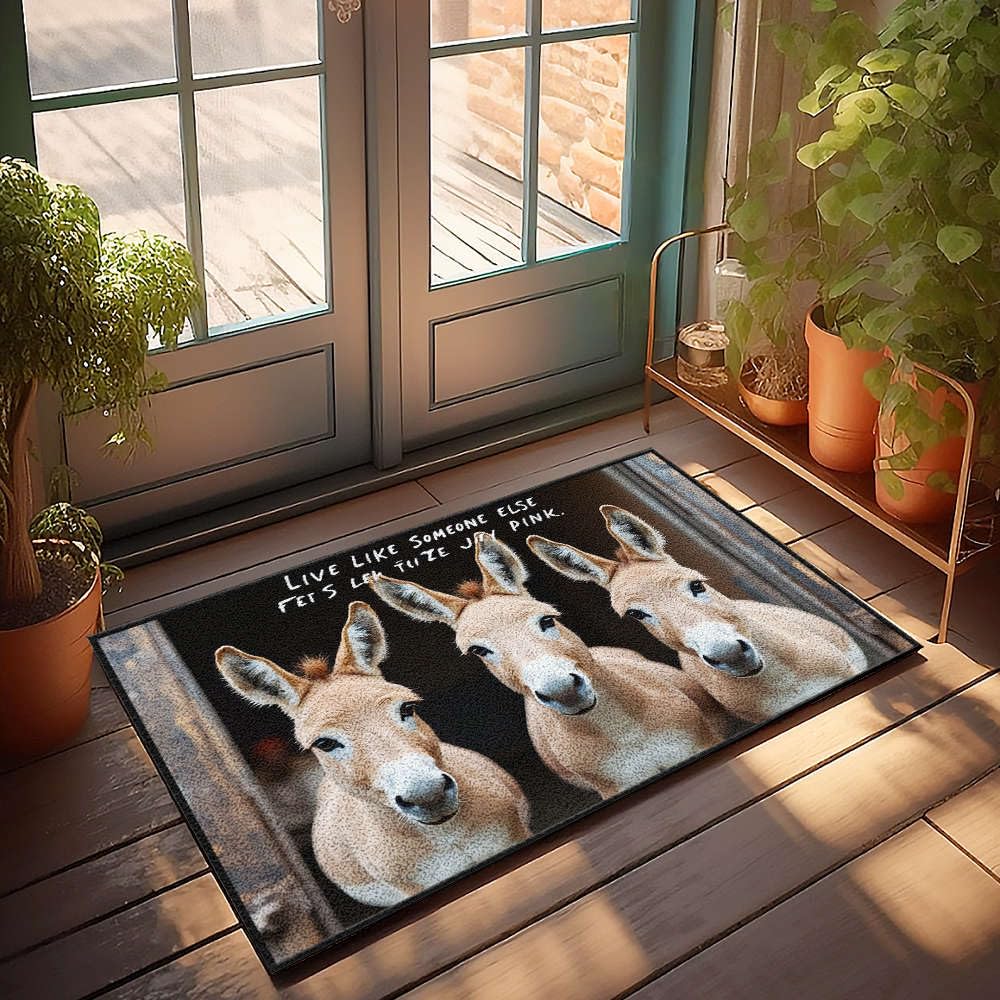 Tapis rétro chambre garçon message inspirant rose 65 x 90 cm