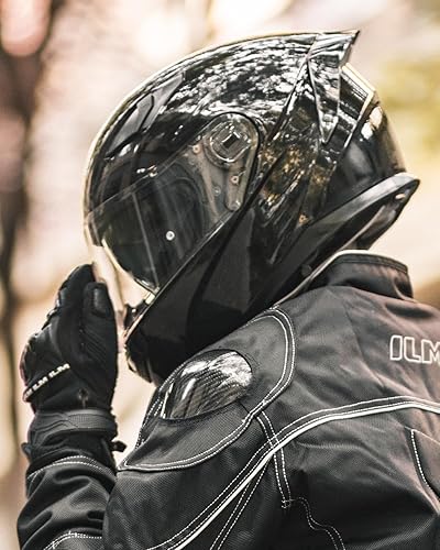 Miniatura 9 de ILM Casco integral para motocicleta y moto de nieve con película antiempañante Pinlock doble visera casco para cuatrimoto Motocross para hombres