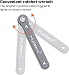 MULWARK 20pc 1/4 Ultra Low Profile Mini Ratchet Wrench Close Quarters Screwdriver Set with High Torque - Right Angle EDC Tool with 90 Degree Mini Offset Reversible Drive Handle & Multi Hex Bits Set