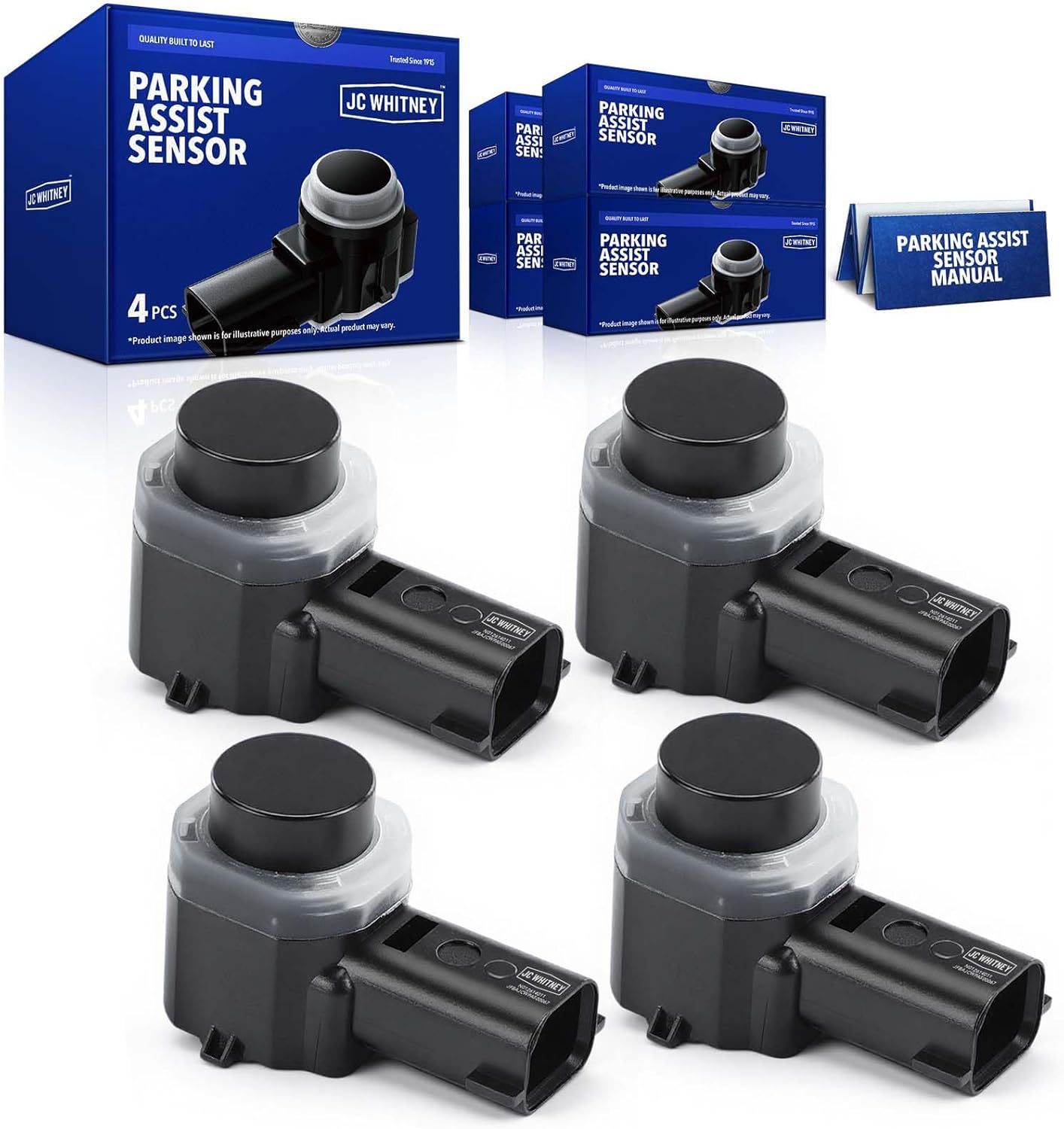 JC Whitney JFBAJCWPAS00067 Set of 4 Rear Outer & Inner Reverse Backup Parking Aid Assist Sensors - Compatible with Ford F-150 2015-2020, F-250 F-350 F-450 F-550 Super Duty 2015-2020