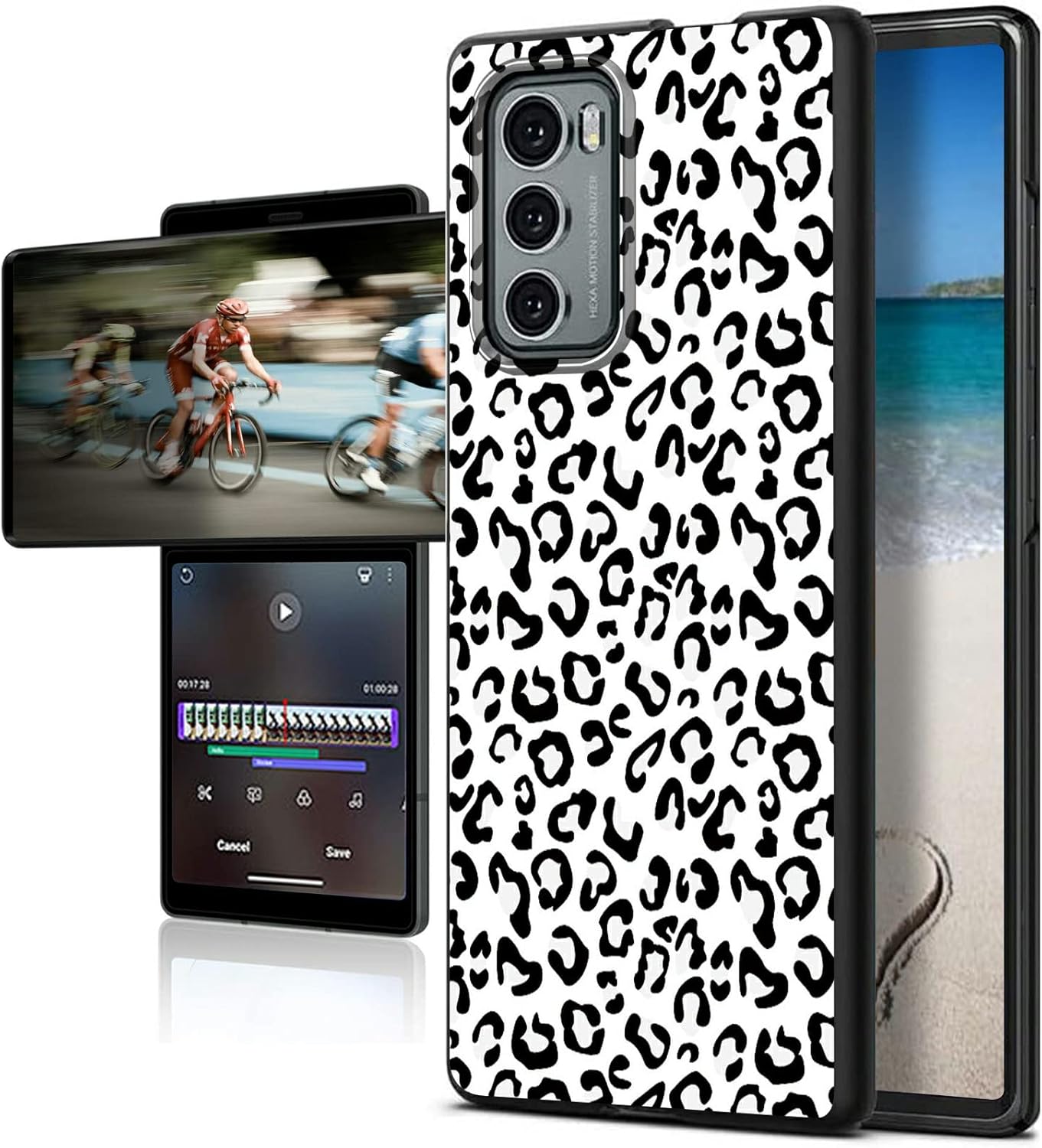Lg Wing Lg Custom Phone Cases Teecah Leopard White LG Wing 5G