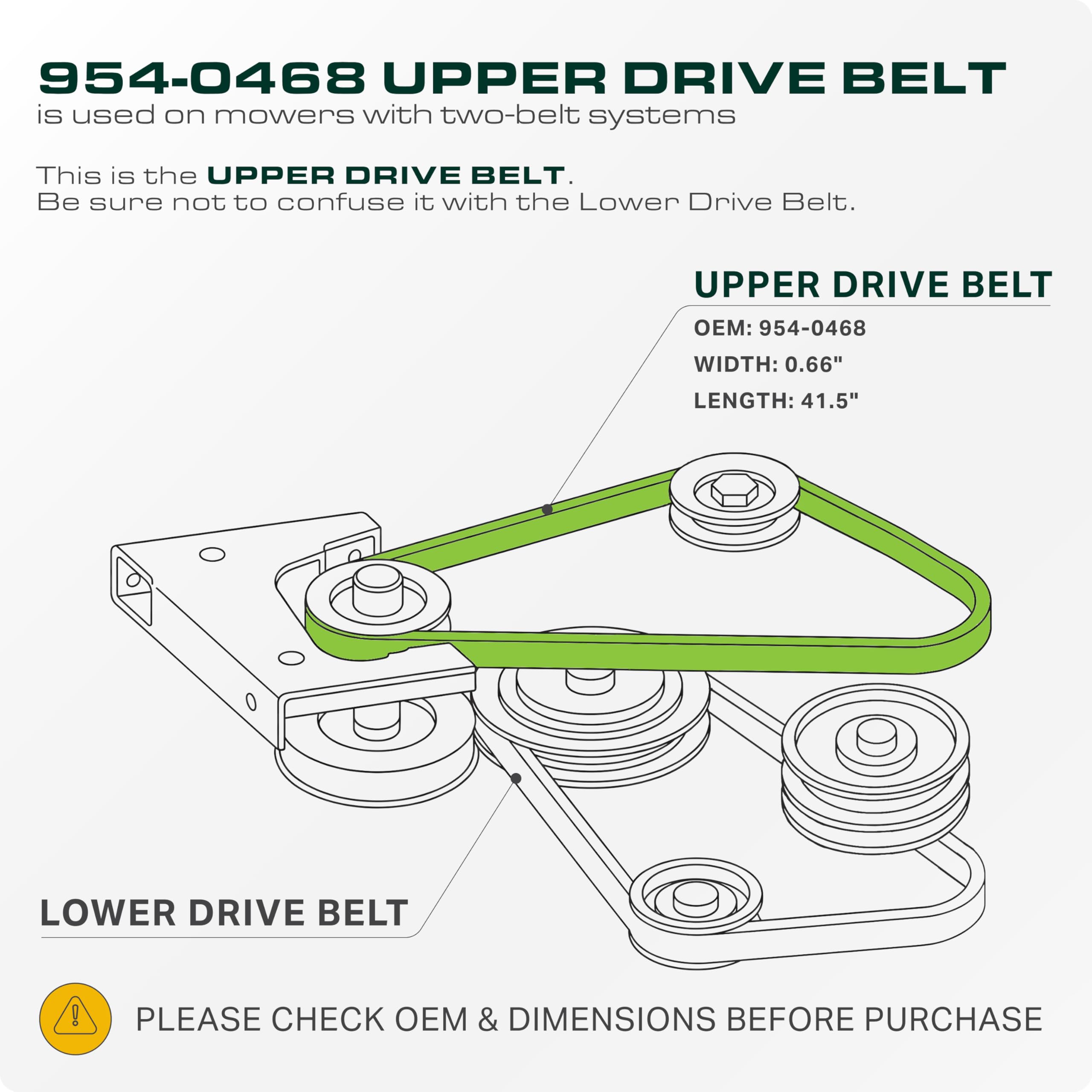 Mower Belt 754-0468 - Cinghia di ricambio per MTD Toro 954-0468 112-0305