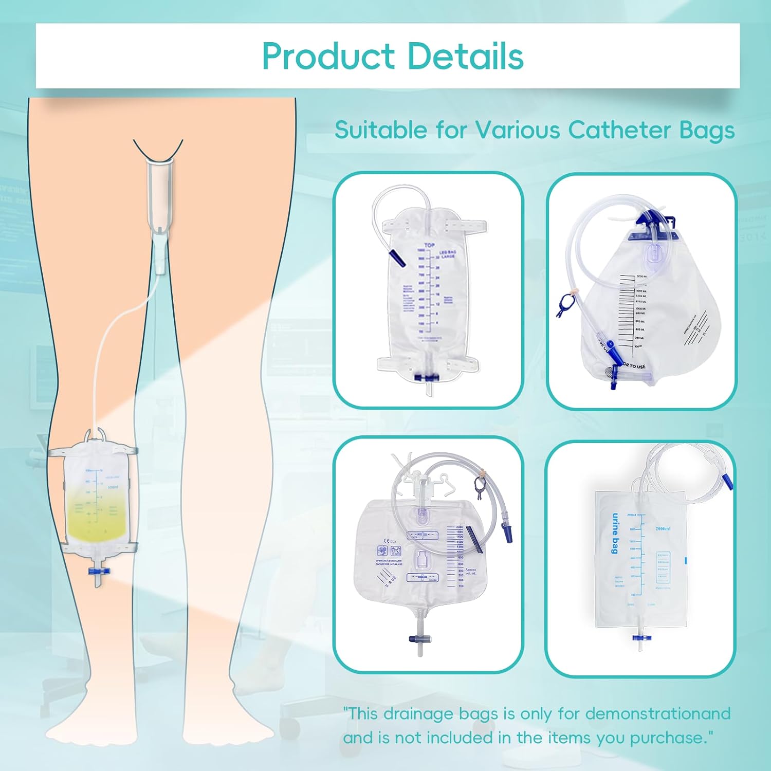 Catheters for Men Overnight,10Pcs Silicone External Condom Catheter Disposable Self-Seal Set,Male Catheters for Home Use,Easy Drainage,No Backflow (Large Size)