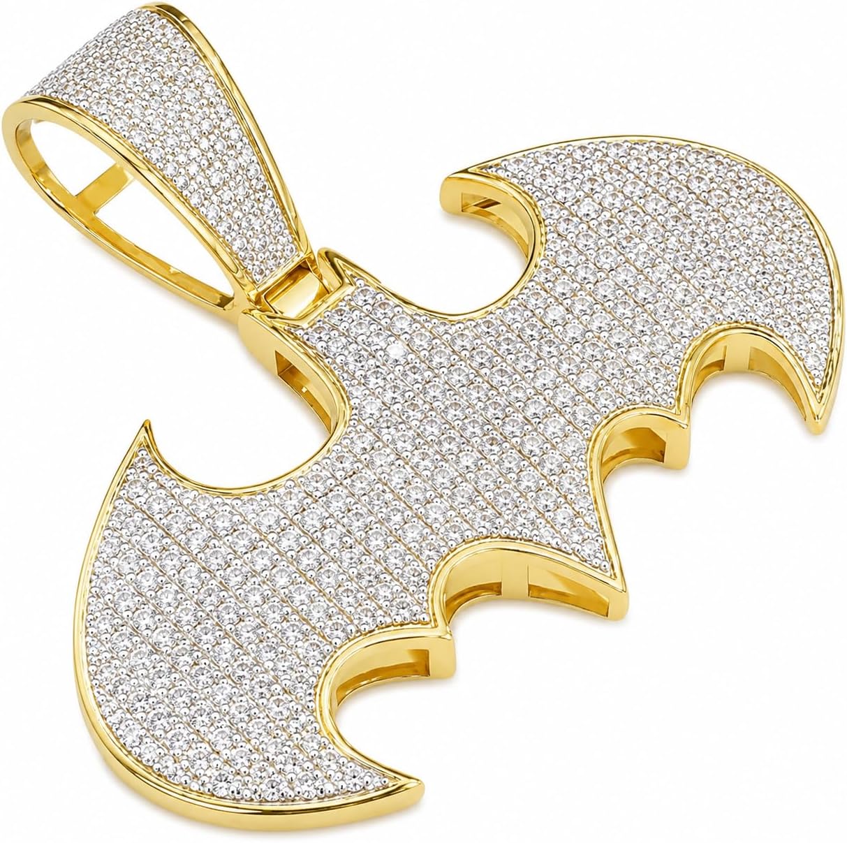 2.00 Ct Round Shape Cubic Zirconia Men's Pendant 925 Sterling Silver For HALLOWEEN 14k White & Black Plated
