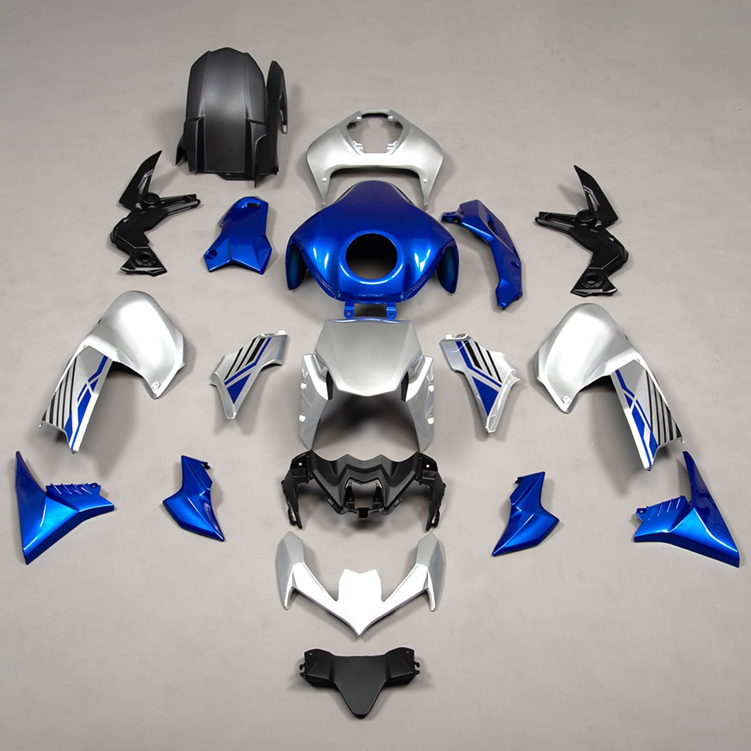 Motorcycle Complete Fairing Kit ABS Plastic Injection Bodykit Compatible with Z900 2020-2024 Z900 SE 2022-2024 Full Set Bodywork Fairings Covers Aftermarket Replacement Parts (Blue & Silver)