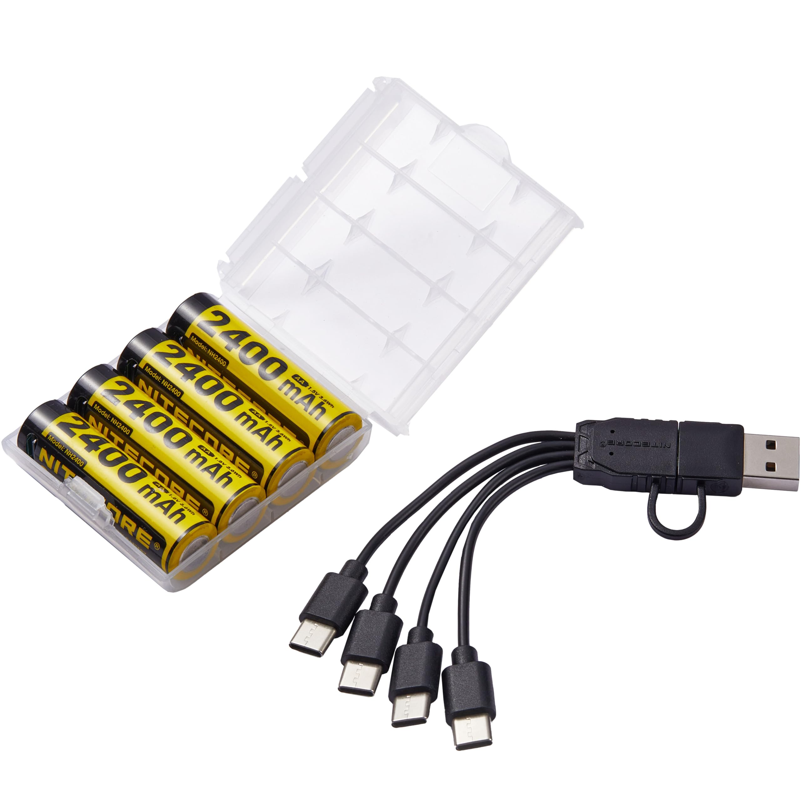 Amazon.com: Nitecore NH2400 1.5V Lithium AA Battery 2400mAh USB-C