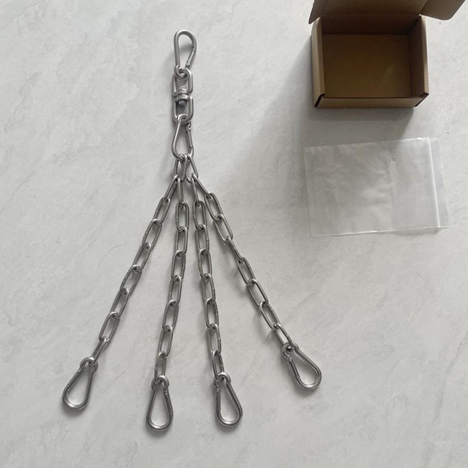 Catene da Boxe per Sacco da Boxe, Gancio per Catena per carichi Pesanti,Catena con Gancio di Collegamento | Supporta Gancio per Sacco da Boxe da 154 libbre, Catene Metalliche con Ganci, Rotazione 36