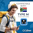 Orei India to South Africa, Botswana, Namibia & More (Type M) Travel USB Adapter Plug - 2 in 1 - Ce Certified - Rohs Compliant - Black Color (Db10L-Blk) gallery image