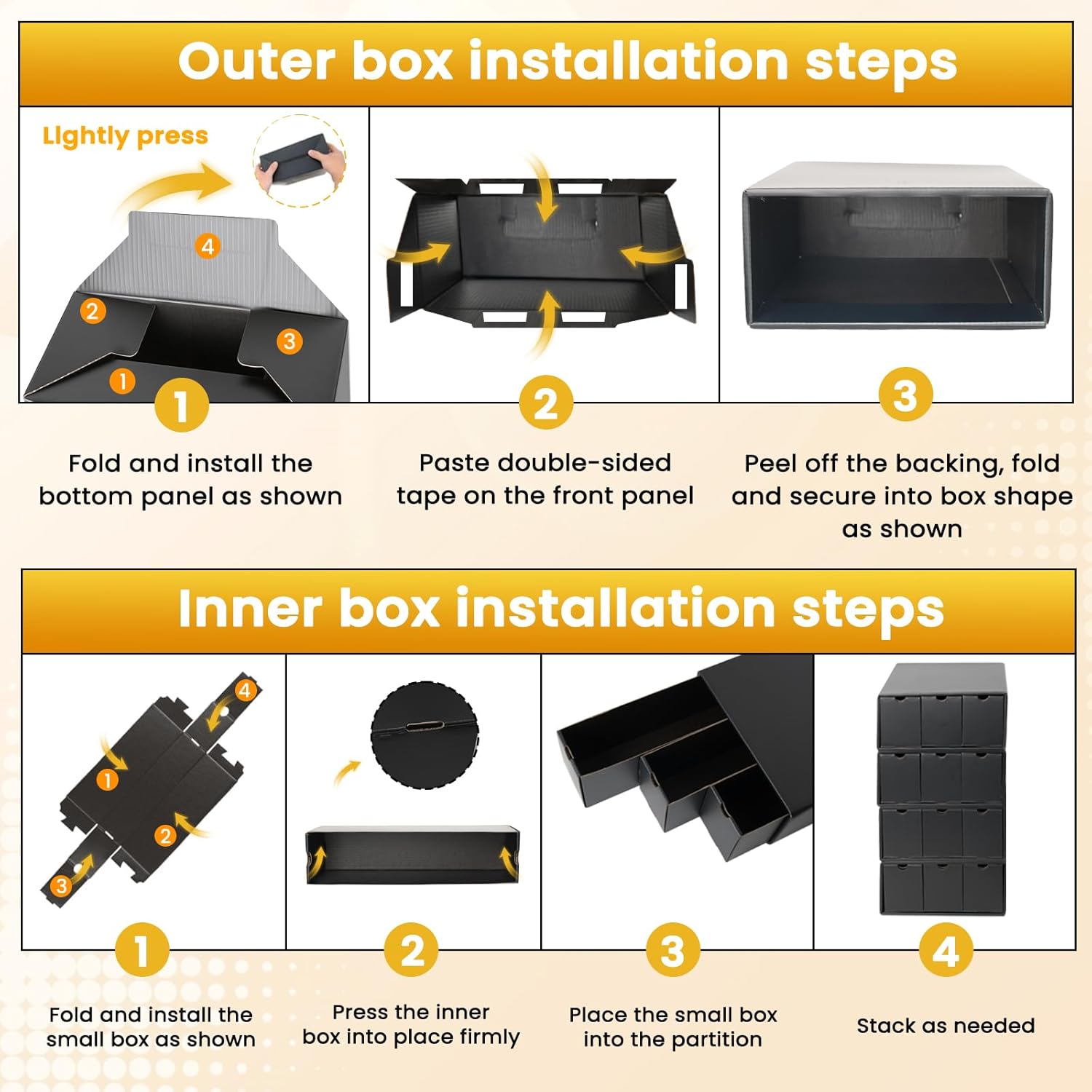 JUMPOW Trading Card Storage Box - 12000+ Card Storage Box Organizer, Bulk Card Sports Card Storage Boxes With 48 Card Dividers, Labels & Tapes, For TCG/MTG/PTCG/Baseball Card Storage And Collection