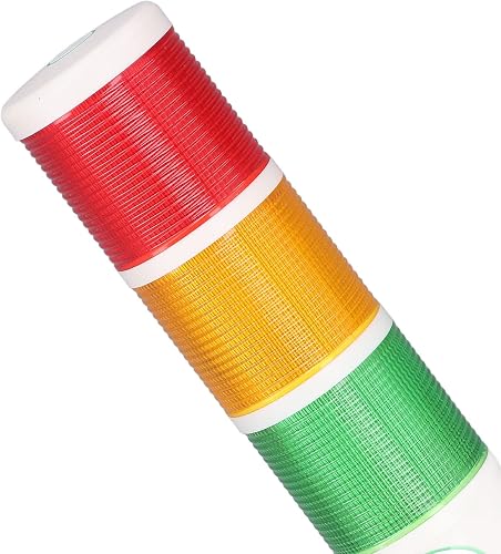 Led Warning Light, DC 12V 24V Column Industrial Warning Light with Rotatable Base 3 Layer Red Green Yellow NO Flashing Led Tower Stack Lights for CNC, Processing (24V) - 8