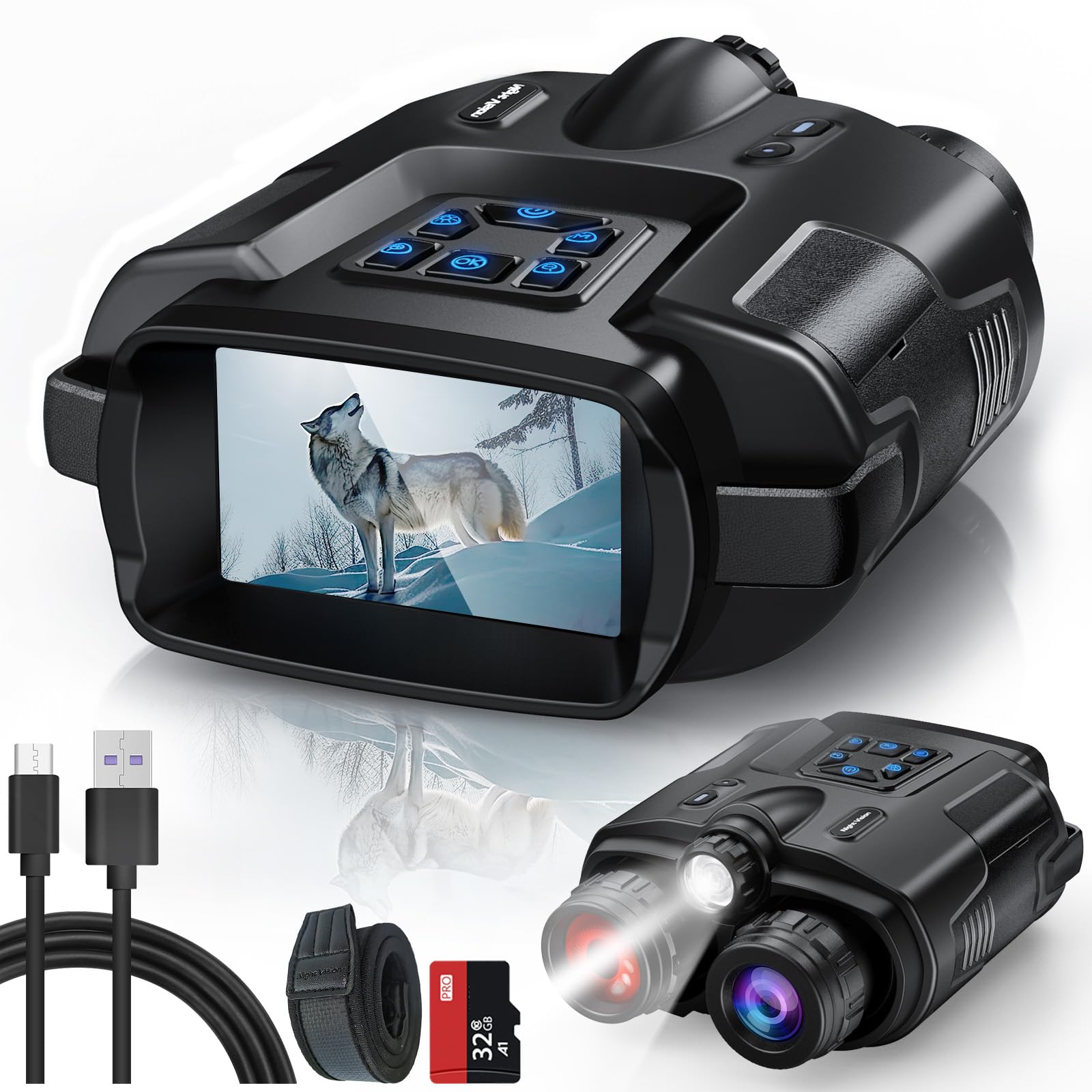 Snapklik.com : Digital Night Vision Binoculars, Infrared 600M Views In ...