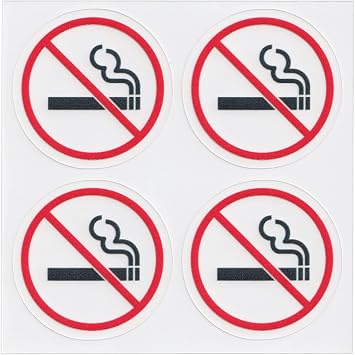 dealzEpic - Clear Transparent No Smoking Sign - Self Adhesive Peel and Stick Decal for Glass Door or Window - Pack of 16 Stickers