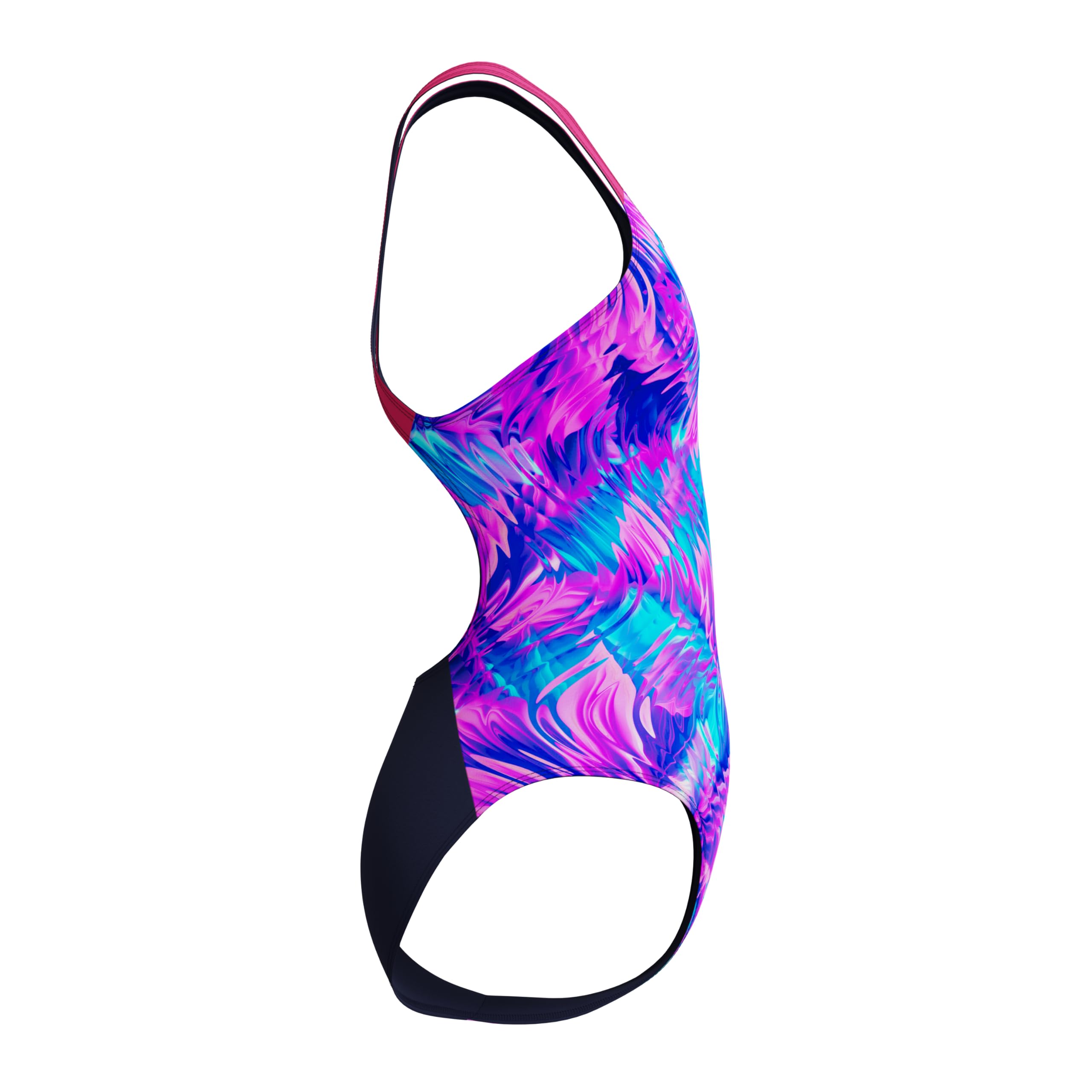Speedo Maillot de bain imprimé Powerback pour fille Margarita Rose/Caban