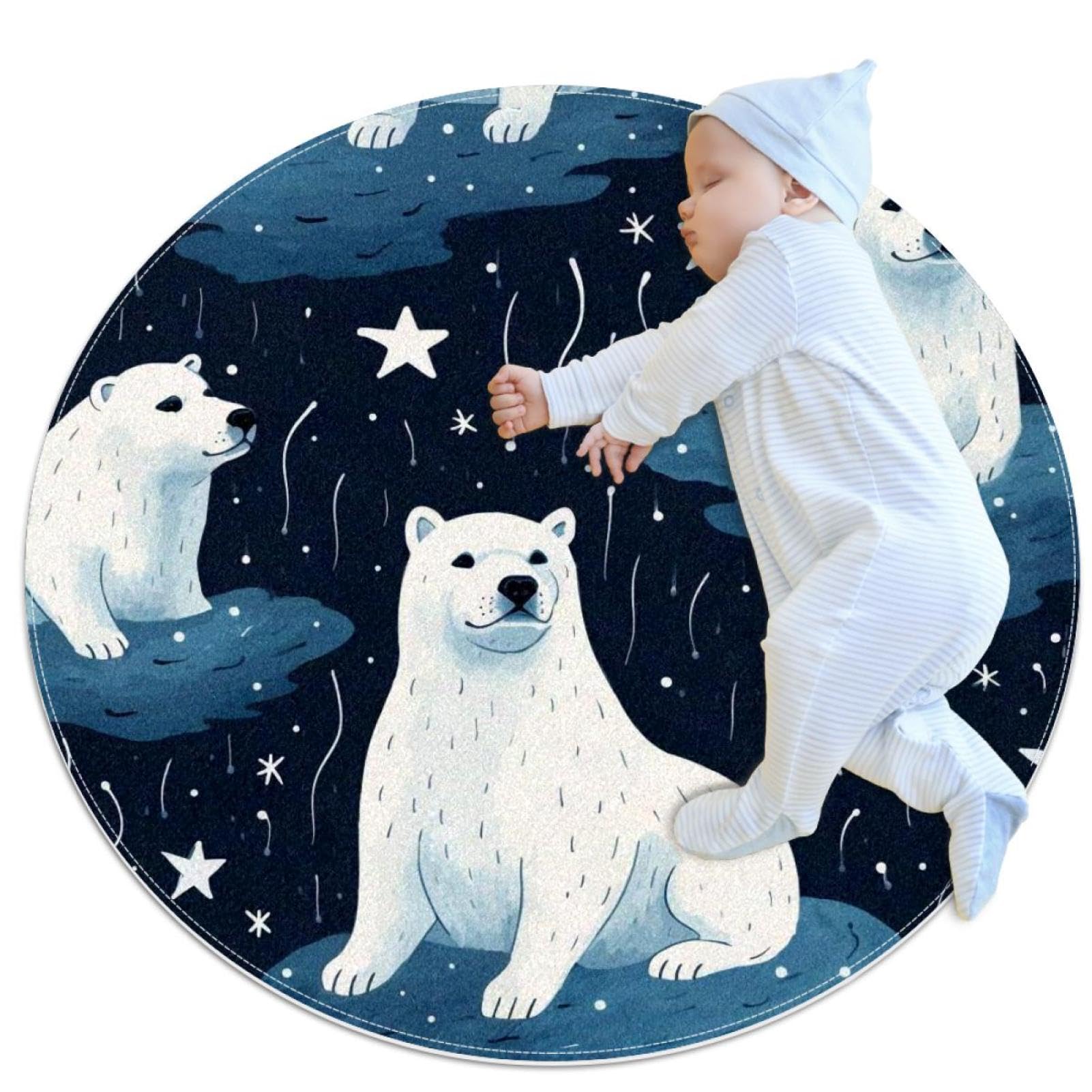 Tapis salle de bain absorbant et antidérapant rond 1m pour décoration de chambre