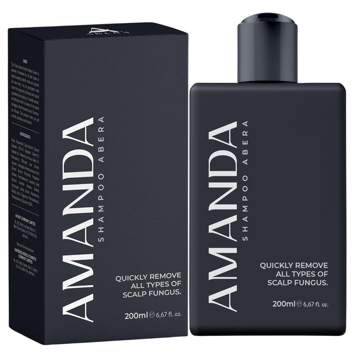 ABERA Amanda Anti Dandruff Shampoo, Anti Fungal Shampoo for Flakes Itchy and Oily Scalp Relief Stop Hair Loss, 6.67 fl oz, Pack of 1