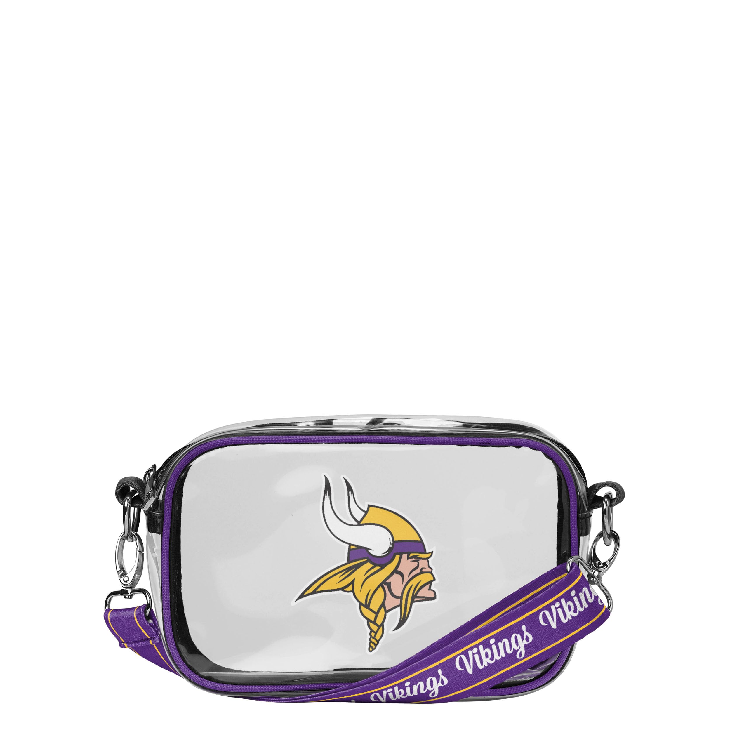 FOCO NFL Womens NFL Team Logo Stripe Clear Crossbody Bag