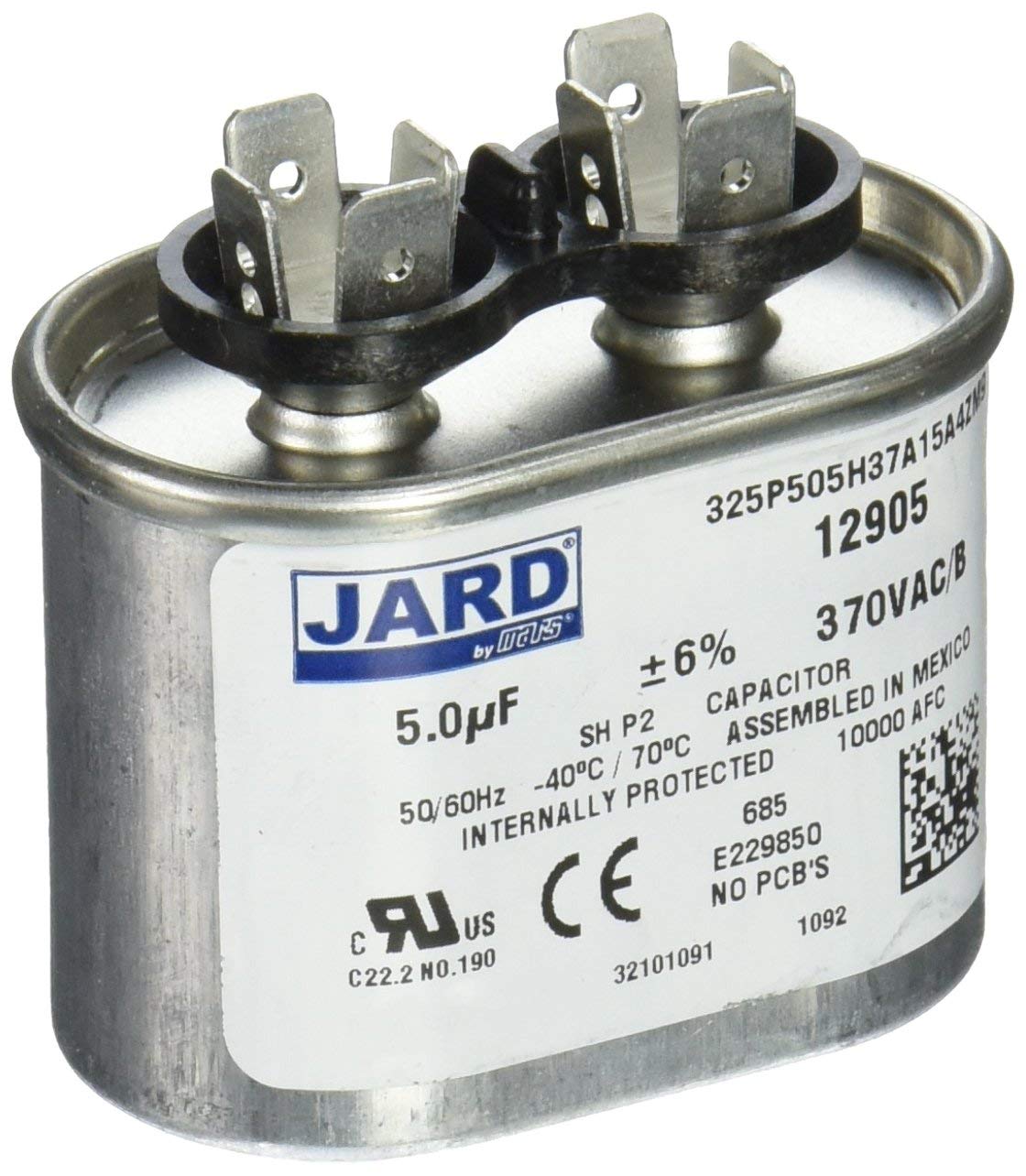 MARS - Motors & Armatures 12905 370V Oval 5 Micro-Farads Motor Run Capacitor - Pack of 4