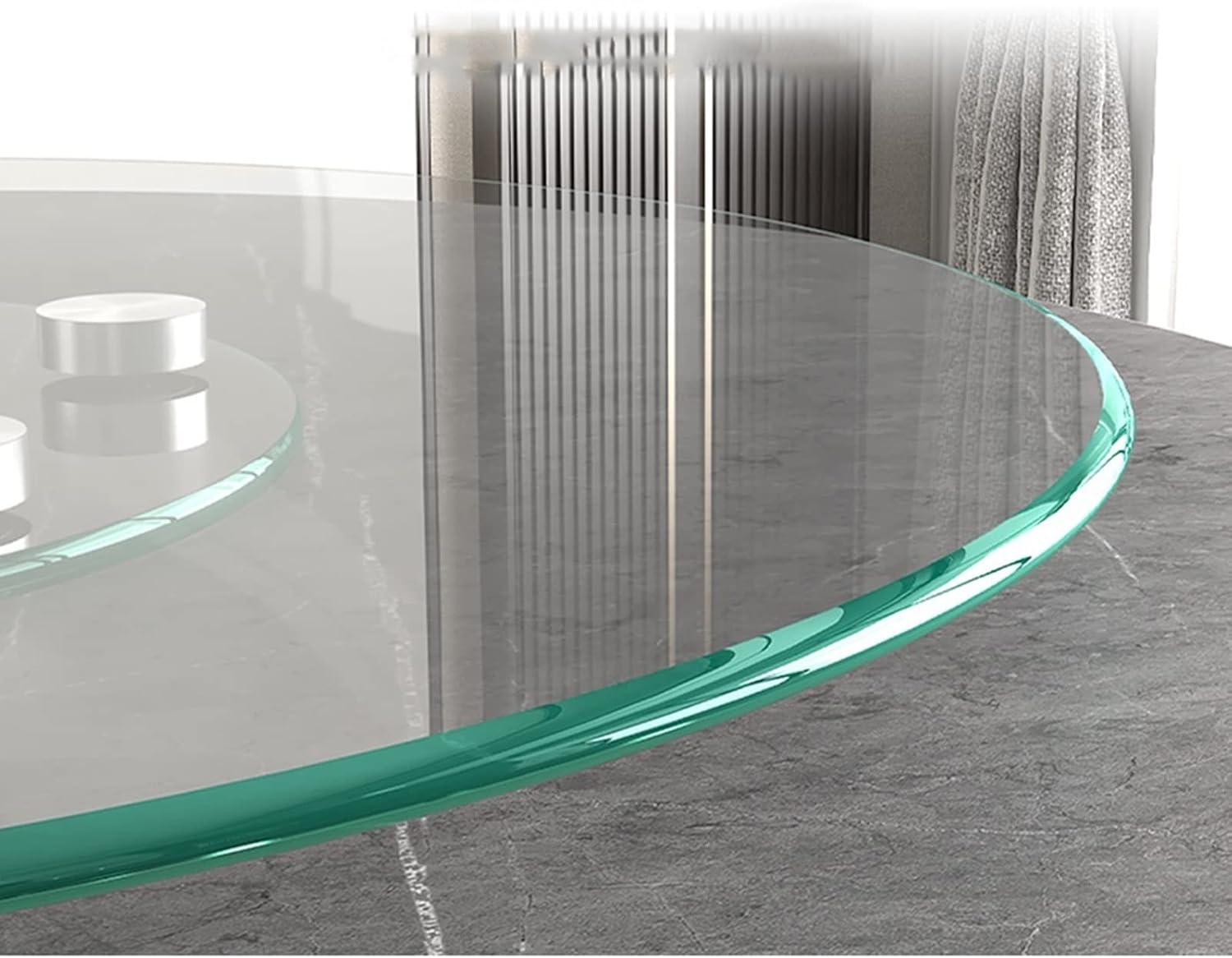 Thick Glass Lazy Susan Heavy Duty Turntable, Round Tempered Glass Table Top,Round Tabletop Serving Plate Transparent Rotating Serving Tray For Dining Table With Silent Bearing Centerpieces (Size : 70