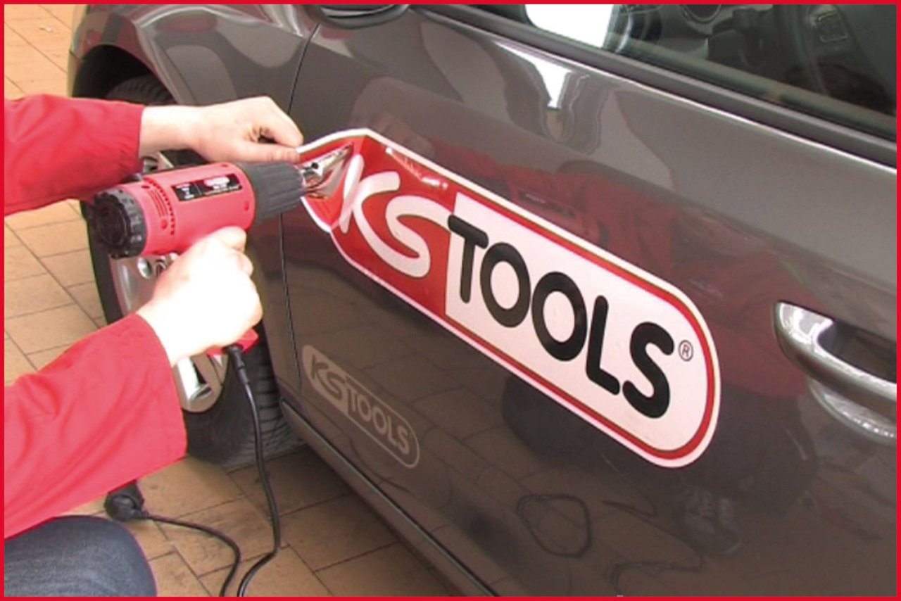 KS TOOLS 960.1190 - Décapeur Thermique 2000W - Pistolet Thermique à Air Chaud - 2 Positions - Réglage de Température par Molette sur 6 Plages entre 50° à 650° - 4 Buses - Couleur Rouge