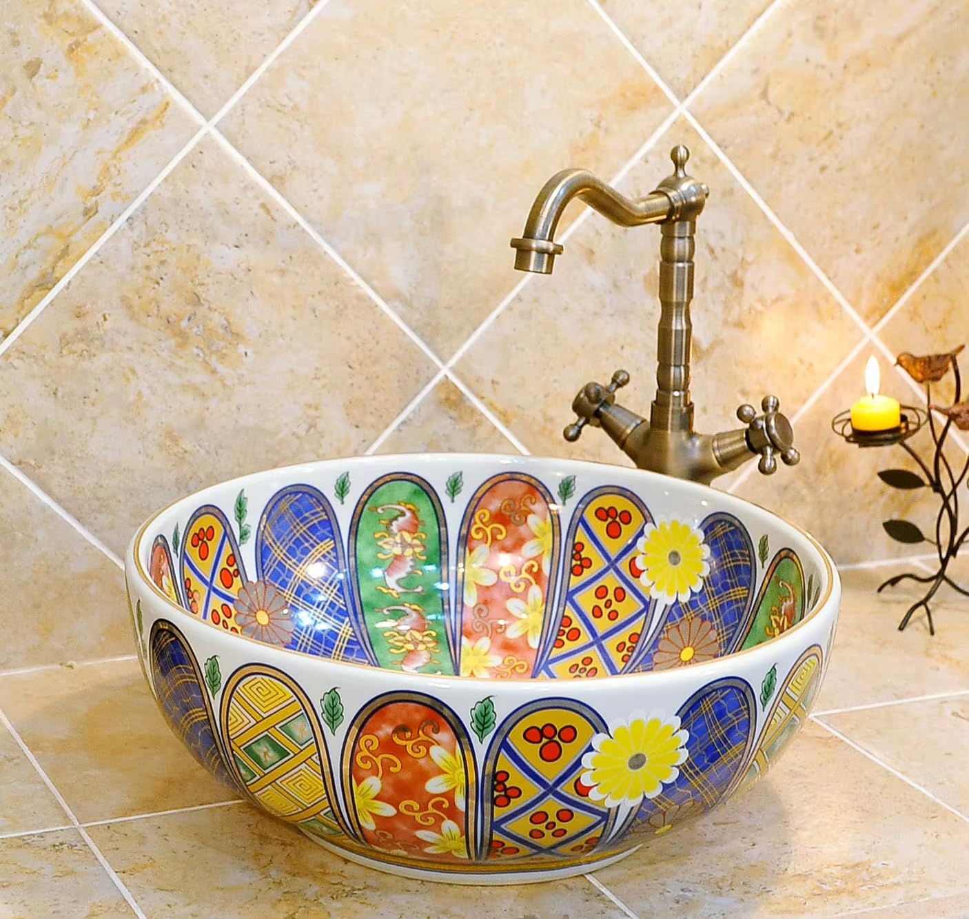 Moroccan Ceramic Wash Basin - Table Top Design -2 Moroccan Ceramic Wash Basin - Table Top Design -2