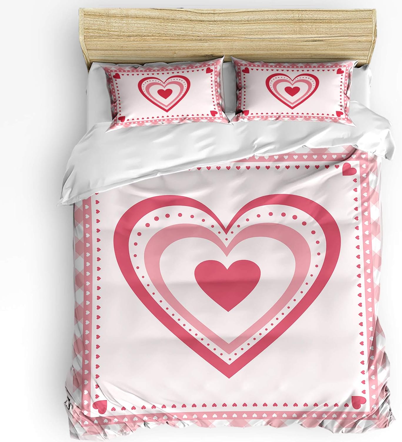 Valentine's Day Duvet Cover Set King Size with Zipper