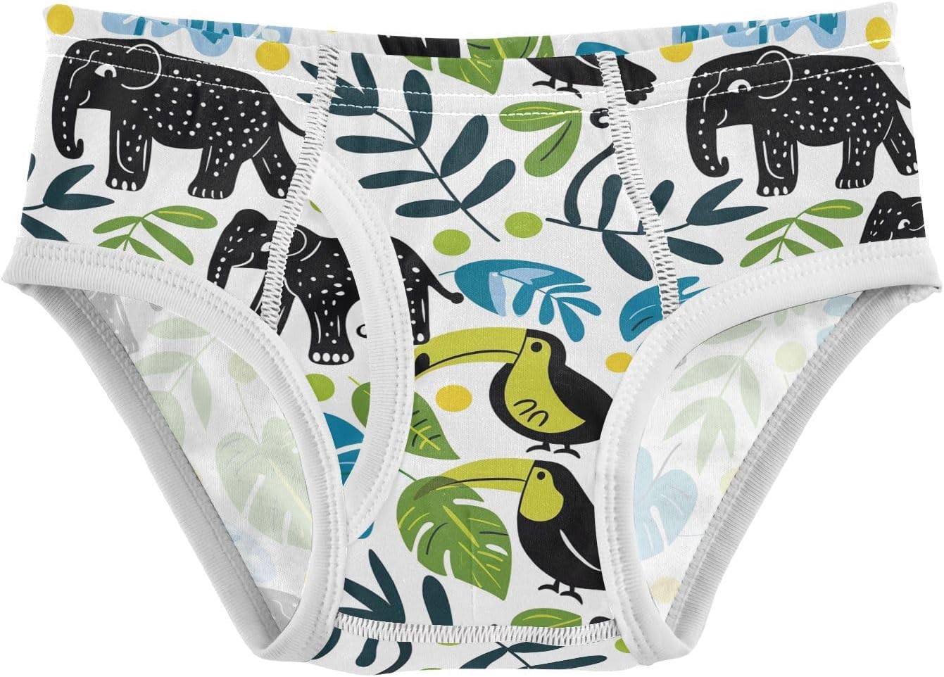 visesunny Boys Training Underwear Cartoon Bird Elephant Breathe Cotton Potty Briefs Size 2T-8Y for Toddler