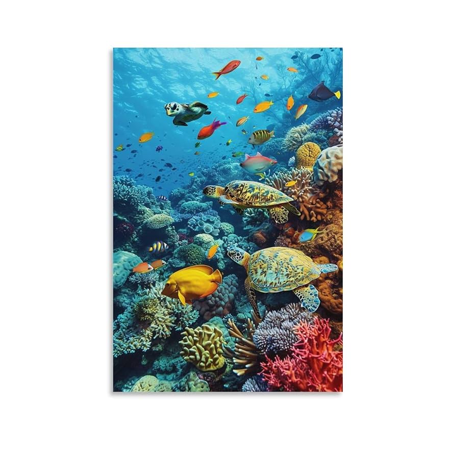 【POPON】「魚たちの海中公園」　海の中 油彩画 油絵 絵画 POPON】「魚たちの海中公園」 海の中 油彩画 油絵 絵画 POPON