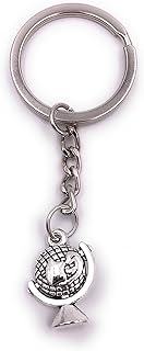 H-Customs Portachiavi Columbus Globe in Metallo Argentato