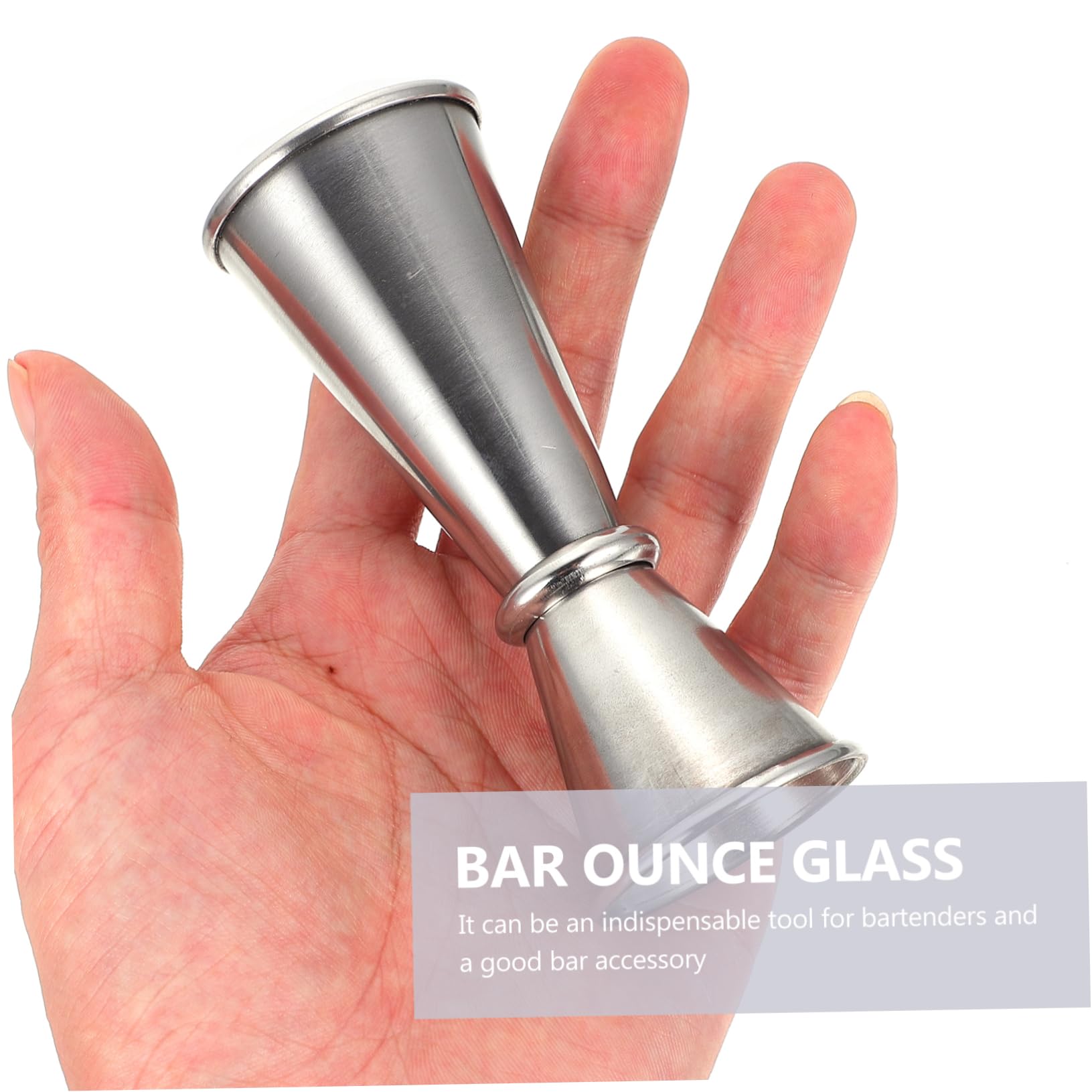 BEBEMOKO 3pcs Stainless Steel Measuring Cup Pour Measure Cup Double Stainless Cup Cocktail Jigger Measures Cocktail Measurer Jigger Measurement Measuring Jigger Portion Mixing Silver