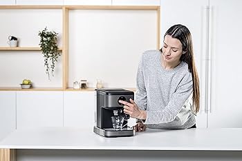 Black+Decker BXCO850E - Cafetera espresso, 20bar, 1 o 2 cafés, función vapor, paro automático, cantidad programable, sistema extra cream, 1.5l, acabado antihuellas en acero inox, 850W2