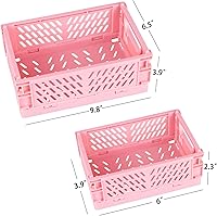 Vista 2 de Tixill Paquete de 2 mini cestas de plástico plegables para organización y almacenamiento, cajas de almacenamiento plegables para el hogar, cocina