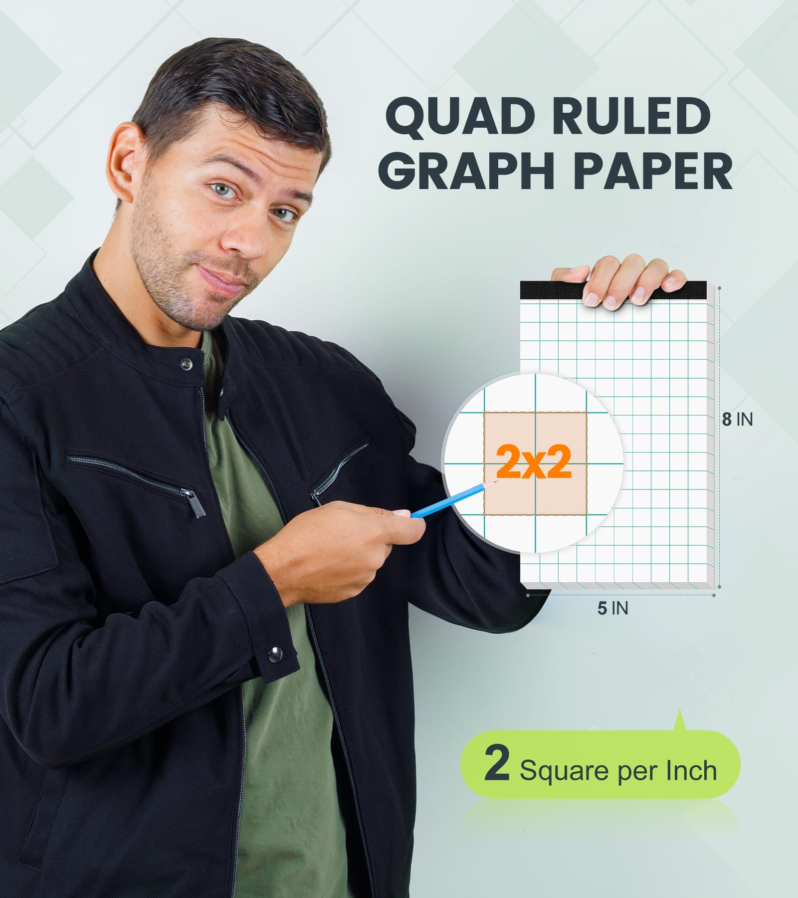 Snapklik.com : Small Graph Paper, Quad Ruled Legal Pads 5x8, Graph ...