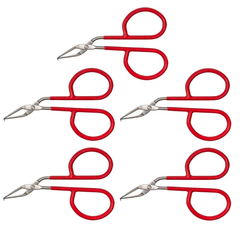 Abridor de abraçadeiras de nylon CABTOR em aço inoxidável com cabo vermelho, CA001, kit com 5 peças