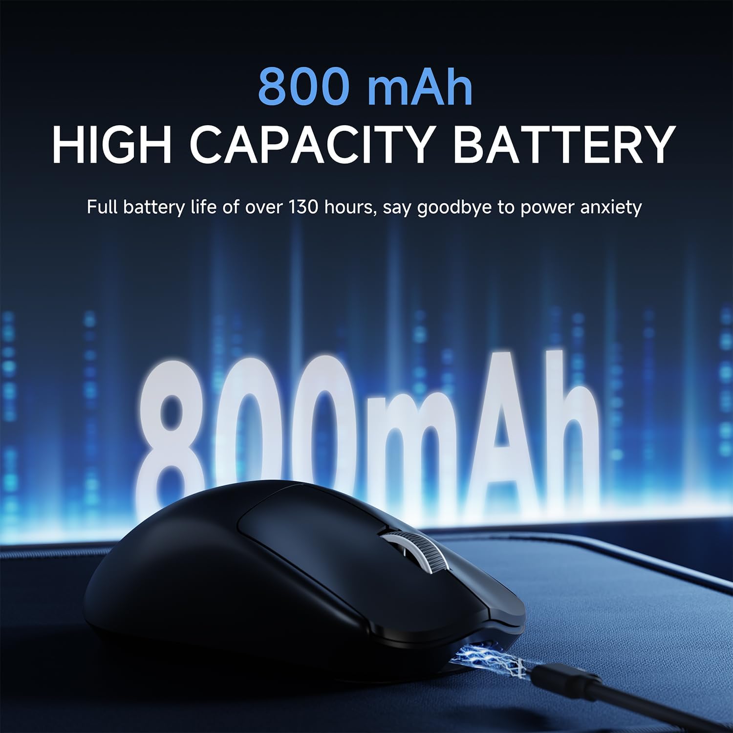 Image showing the 800mAh high capacity battery of the X23Pro mouse