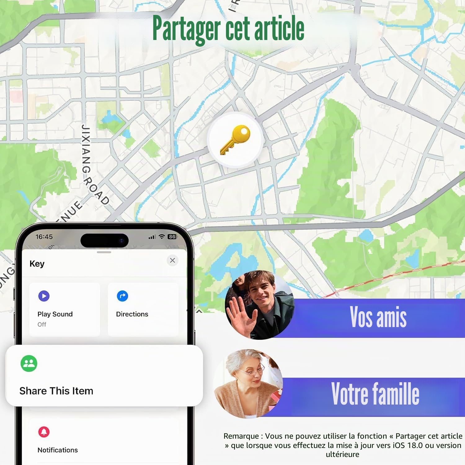 Smart Air Traceur Tag, Apple Traceur Lot de 4, Localiser Fonctionne avec Apple Find My(Uniquement iOS), Batterie Durée de Vie d'un an, Localisateur de Clés/Portefeuilles/Valises/Sac à Dos