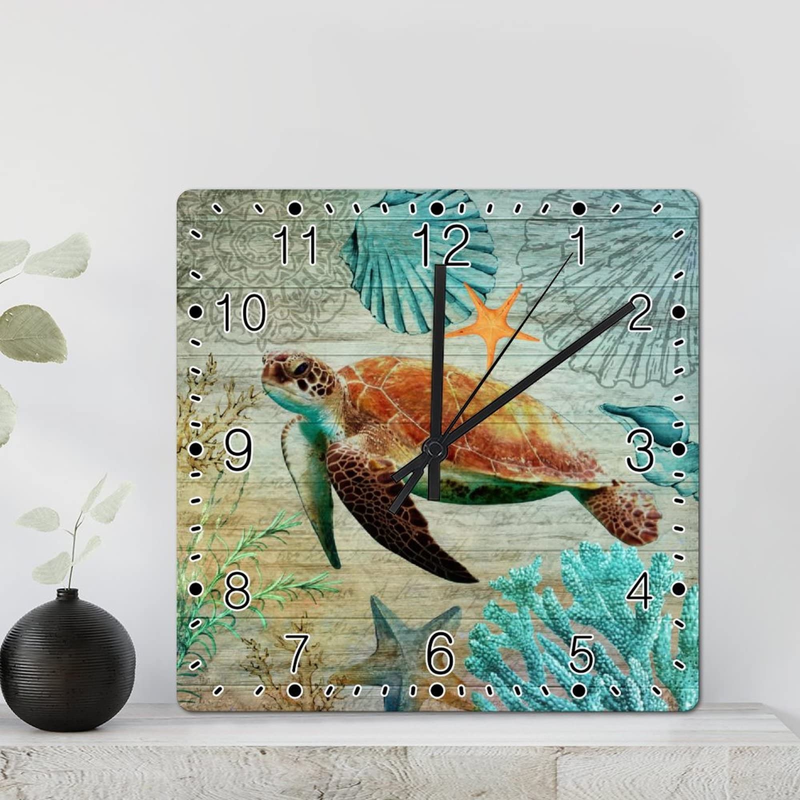 Horloge murale en bois cadeau pendaison de crémaillère thème océan