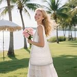 WantGor Crochet Sacs, Beach Mesh Tote Sac Femmes Epaule Shopping Sac à main Casual Voyage Sacs Sacs à hobo pliables