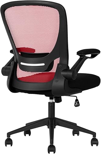 Silla ergonómica de malla para oficina, con respaldo lumbar, giratoria, con ruedas, ejecutiva, con brazos y respaldo medio ajustable, para