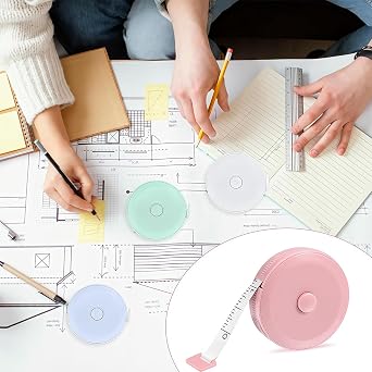 Tape Measure Measuring Tape for Body Measurements Dual Sided Soft Fabric Sewing Ruler Small Push ButtonDouble Scales,150cm X 4 Pack