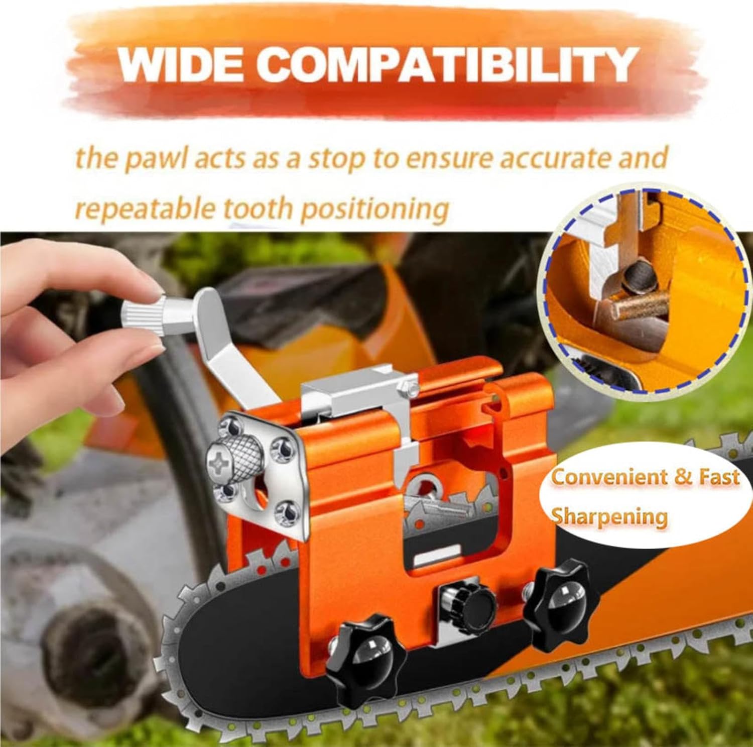 Chain Saw Sharpening Kits Chainsaw Sharpener Jig Chainsaw Chain Sharpening Jig Hand-Crank Chain-Saw Sharpener for DIY Lumberjack, Garden Worker