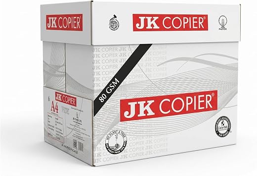 JK Copier A4 Paper 80 GSM Box 2500 Sheets| Multipurpose White Printer Paper, 5 Reams of 500 Sheets | Jam-Free Copy Paper for High-Speed Laser Printers, Inkjet Printing,Photocopiers & Office Supplies