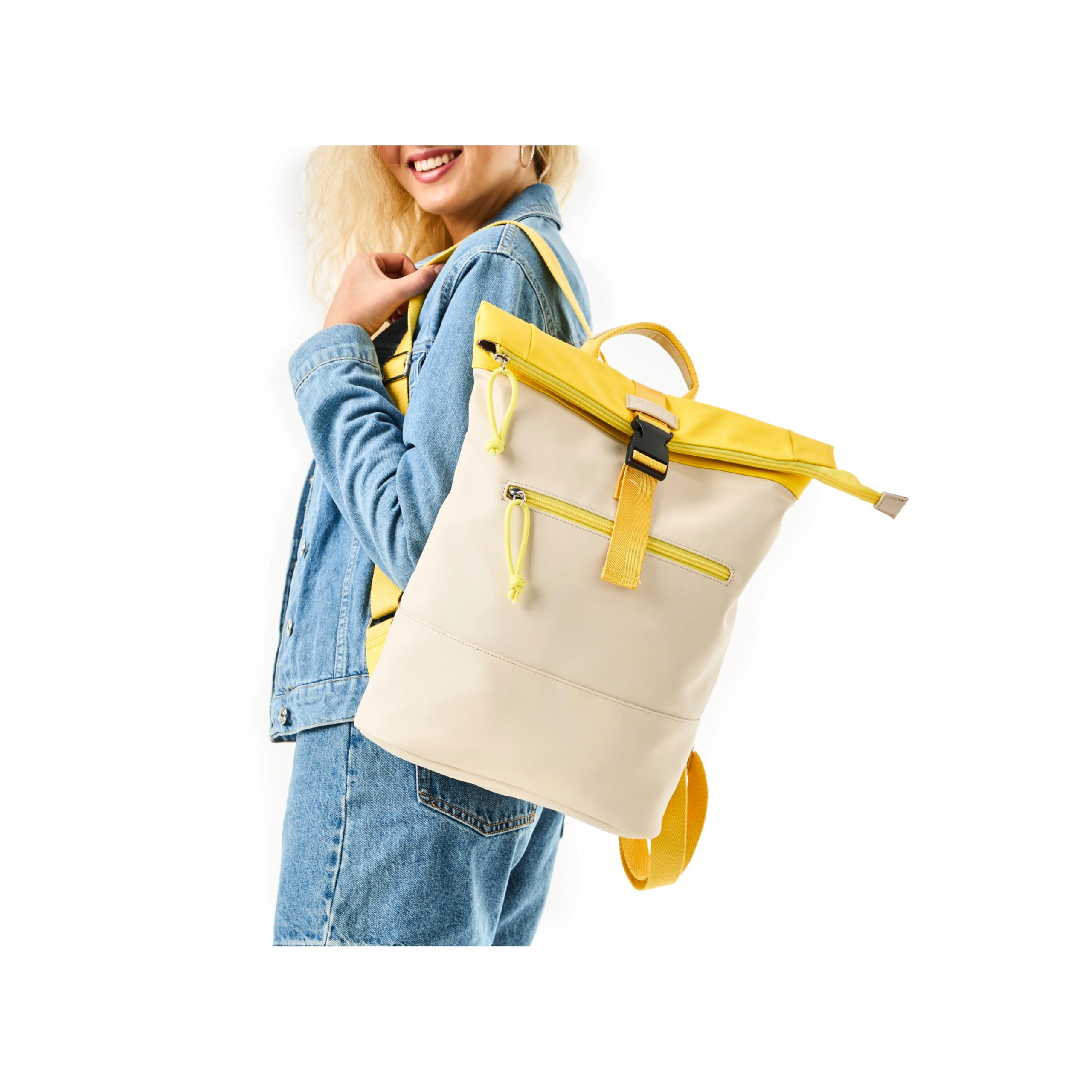 Rieker H1607, Bolso de Mano de Mochila Mujeres, Beige 62, Small