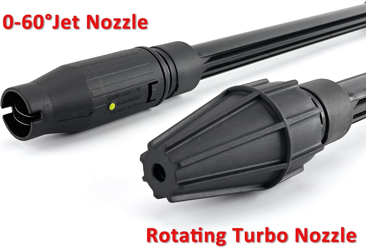 Image showing the 0-60 degree jet nozzle and the rotating turbo nozzle