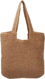 Straw Beach Bag for Women Large Straw Beach Tote Bag Summer Straw Woven Tote Shoulder Handbags