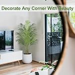5ft Artificial Palm Tree Indoor Plant Tall Fake Tropical Paradise Palm Tree in Pot with Real Bark Design Faux Areca Palm Tree for Home Office Living Room Bedroom Farmhouse Modern Decor 1pcs